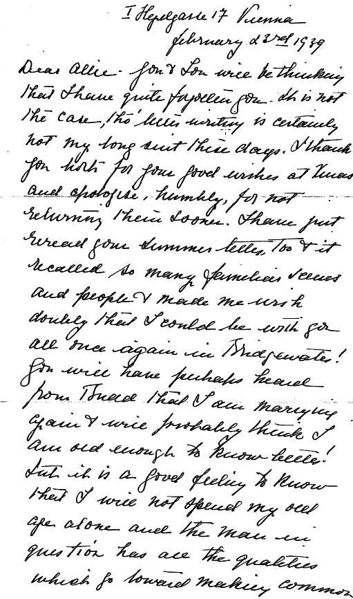 Nellie Davison - letter 23 Feb 1939 Vienna